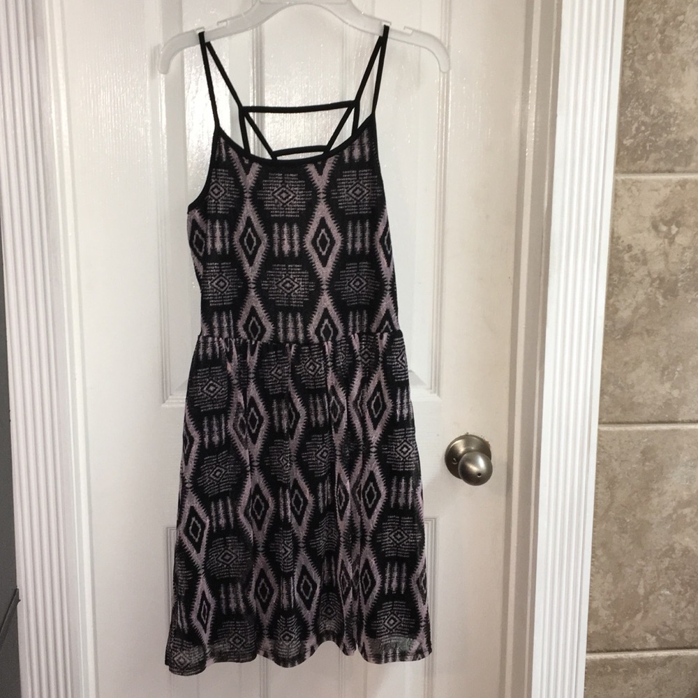 Strappy Black and Pink Babydoll Dress